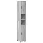 vidaXL Ensemble de mobilier de salle de bain 5 Pièces Gris Sonoma