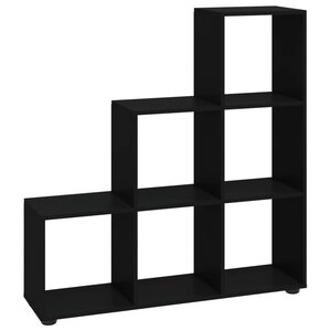 vidaXL Bibliothèque escalier Noir 107 cm Bois d'ingénierie