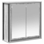 vidaXL Ensemble de mobilier de salle de bain avec étagère 5 Pièces Gris