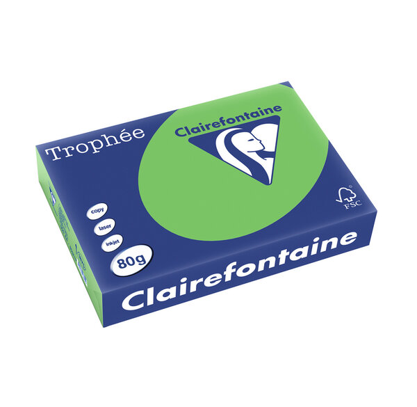 Ramette 500 Feuilles Papier 80g A4 210x297 mm Certifié FSC vert menthe TROPHÉE