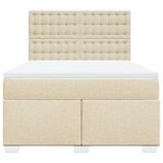 vidaXL Sommier à lattes de lit avec matelas Crème 140x190 cm Tissu