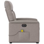 vidaXL Fauteuil inclinable de massage électrique Taupe Tissu