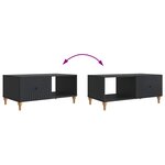 vidaXL Table basse Noir 90 x 50 x 40 cm Bois d'ingénierie