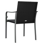 vidaXL Chaises de jardin avec coussins lot de 2 noir 56x59x84 cm rotin