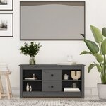 vidaXL Meuble TV Gris 103x36 5x52 cm Bois de pin massif