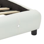 vidaXL Cadre de lit avec LED Blanc Similicuir 140 x 200 cm