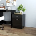 vidaXL Armoire à roulettes Noir 45x38x54 cm Bois d’ingénierie