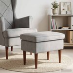 vidaXL Pouf Gris clair 55 x 35 x 41 cm Velours