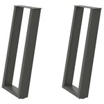 vidaXL Pieds de table console en U  2 pièces  anthracite  28 x (72-73) cm  acier