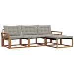 vidaXL Ensemble de canapés d'extérieur 4 pc Naturel et gris clair