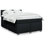 vidaXL Sommier à lattes de lit avec matelas Noir 160x200 cm Tissu