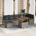 vidaXL Ensemble de canapé de jardin 8 Pièces Gris Poly rotin