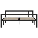 vidaXL Cadre de lit sans matelas noir et blanc métal 120x200 cm