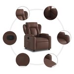 vidaXL Fauteuil inclinable Marron Similicuir