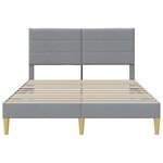 vidaXL Cadre de lit avec tête de lit Gris clair 120 x 200 cm Tissu