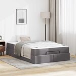 vidaXL Cadre de lit avec matelas Gris 120 x 190 cm Faux cuir