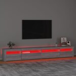 vidaXL Meuble TV avec lumières LED Sonoma gris 270x35x40 cm