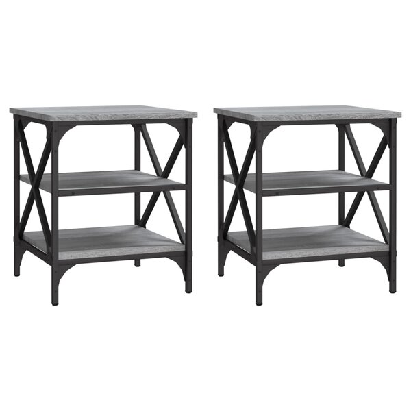 vidaXL Tables d'appoint 2 Pièces Sonoma gris 40x42x50 cm Bois ingénierie