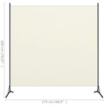 vidaXL Cloison de séparation blanc 175x180 cm tissu
