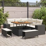 vidaXL Ensemble de canapé de jardin 8 Pièces Noir polyrotin
