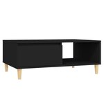 vidaXL Table basse noir 90x60x35 cm bois d'ingénierie