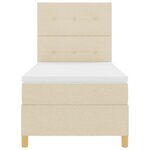 vidaXL Lit à ressort LED avec matelas Crème 80 x 200 cm tissu