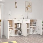 vidaXL Buffet Blanc 160x36x75 cm Bois d'ingénierie