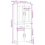 vidaXL Buffet haut Chêne fumé 69 5x34x180 cm Bois d'ingénierie