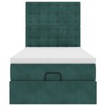 vidaXL Cadre de lit ottoman avec matelas vert foncé 90x190 cm velours