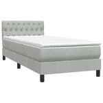 vidaXL Sommier à lattes de lit et matelas et LED gris clair 80x210 cm velours