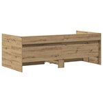vidaXL Lit d'appoint Chêne artisanal 100 x 200 cm Bois d'ingénierie