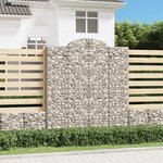 vidaXL Paniers à gabions arqués 3 Pièces 200x50x220/240 cm Fer galvanisé