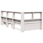 vidaXL Lit bibliothèque sans matelas blanc 75x190cm bois de pin massif