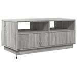 vidaXL Table basse avec lumières LED sonoma gris 90x49x40 cm