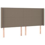 vidaXL Sommier à lattes de lit matelas et LED Taupe 200x200 cm Tissu