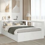 vidaXL Lit bibliothèque sans matelas blanc 140x190 cm bois pin massif