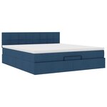 VidaXL Cadre de lit ottoman avec matelas bleu 180x200 cm tissu