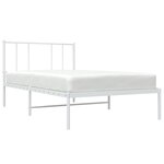 vidaXL Cadre de lit métal sans matelas et tête de lit blanc 107x203 cm