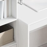 vidaXL Bureau avec rangement avec tiroir 2 Pièces Blanc Bois d'ingénierie