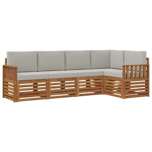 vidaXL Ensemble de canapés d'extérieur 5 pc Gris Naturel et Clair