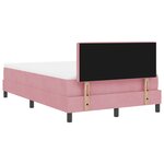 vidaXL Lit à ressort avec matelas & LED rose 120x190 cm en velours