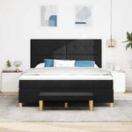 vidaXL Lit à ressorts avec tête de lit Noir 200 x 180 cm tissu