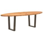 vidaXL Table à manger marron clair bois de chêne massif ovale
