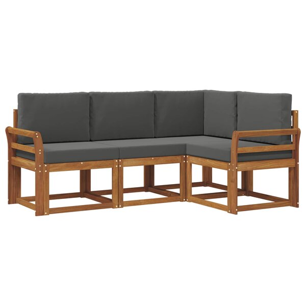 vidaXL Ensemble de canapés d'extérieur 4 pc Naturel et Anthracite