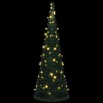 vidaXL Sapin de Noël artificiel pré-éclairé avec guirlandes vert 180cm