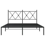 vidaXL Cadre de lit métal sans matelas avec tête de lit noir 140x190cm