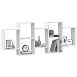 vidaXL Étagère murale blanc 159x18x65 cm bois d'ingénierie