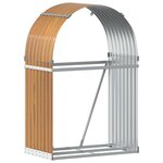 vidaXL Porte-bûches marron clair 80x45x120 cm acier galvanisé