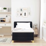 vidaXL Lit à ressorts avec matelas Noir 90 x 190 cm tissu