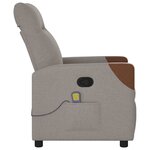 vidaXL Fauteuil de massage inclinable Taupe Tissu